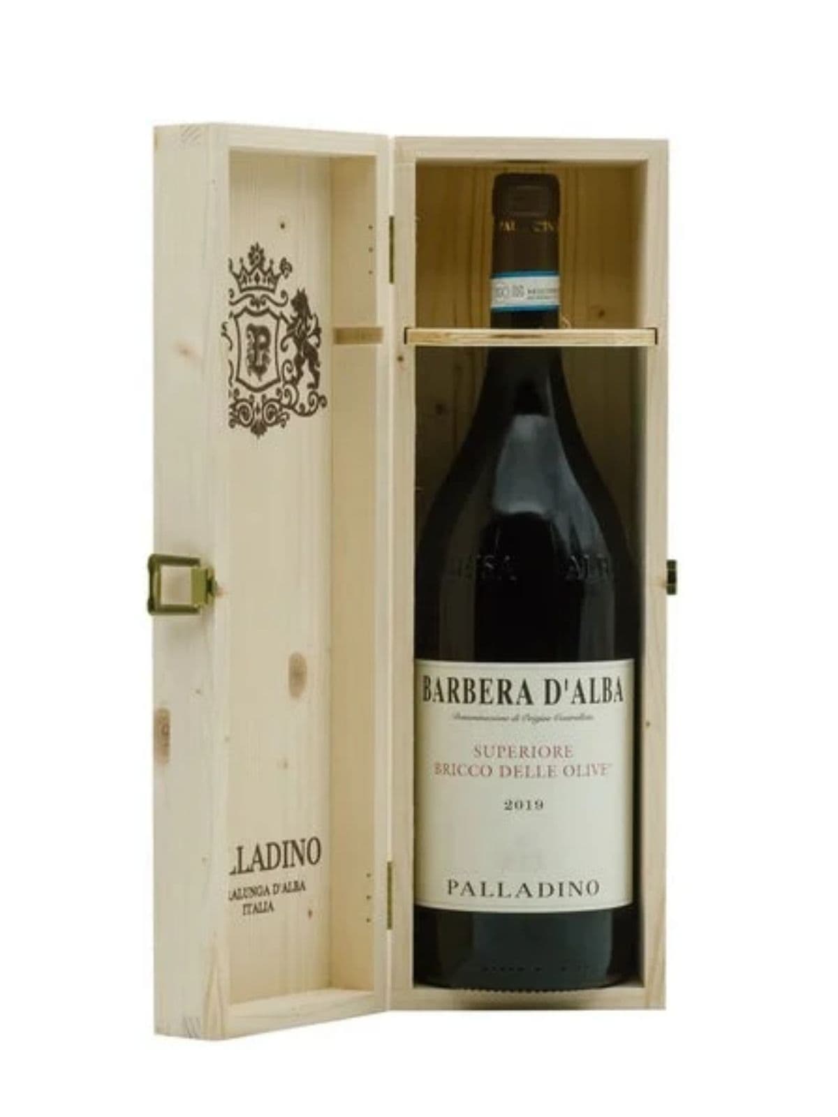 Fles Barbera d'Alba Superiore Bricco del Olive, MAGNUM in kist